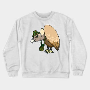 Vulture with camouflage pattern hat and water bottle Crewneck Sweatshirt